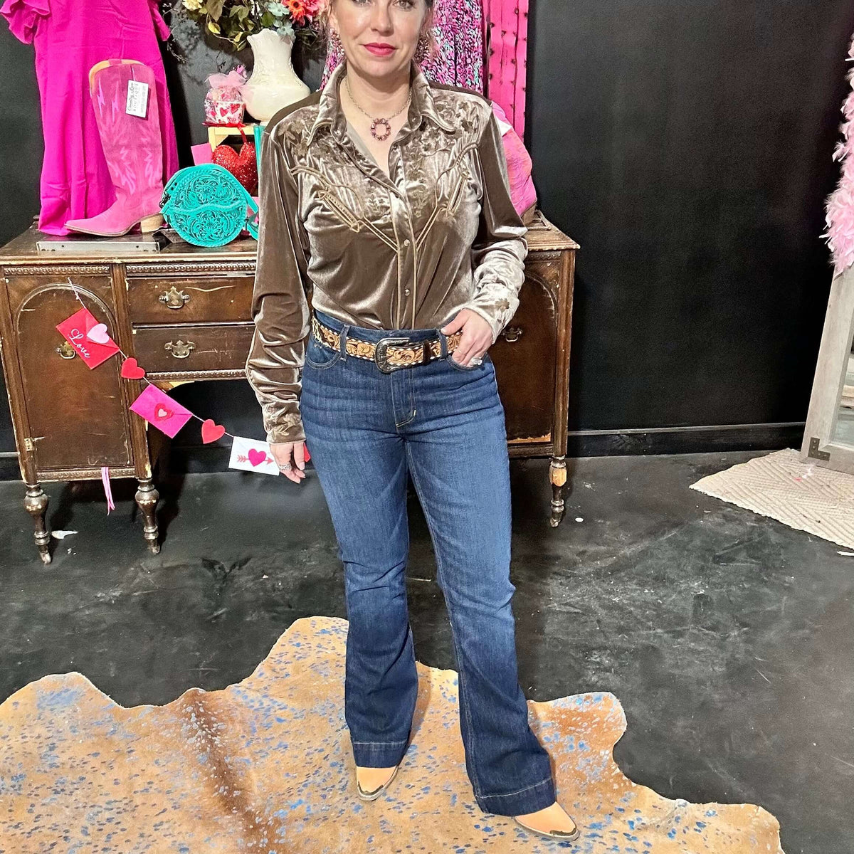 Jennifer Dark Denim Kimes Ranch Jeans 66