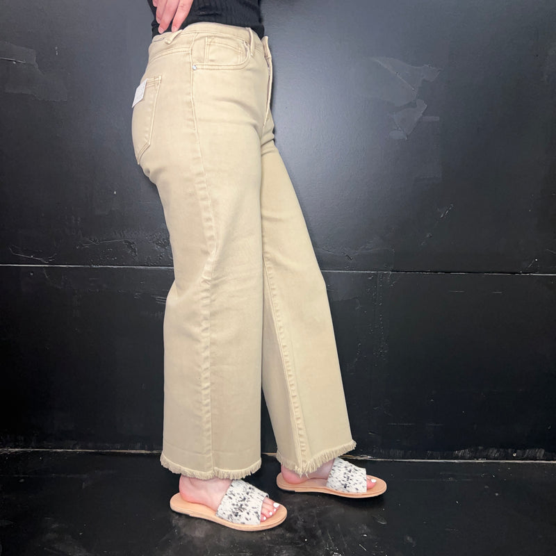 Khaki Risen Crop Tummy Control Jeans5