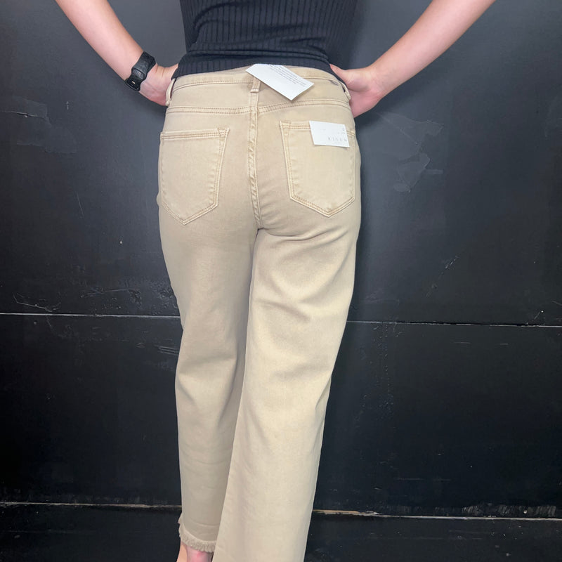 Khaki Risen Crop Tummy Control Jeans99