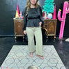 Khaki Risen Crop Tummy Control Jeans size 0580