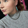 Kingman Turquoise 4 Stone Drop French Hook Genuine Earring1