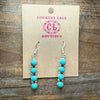 Kingman Turquoise 4 Stone Drop French Hook Genuine Earring