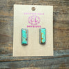 Kingman Turquoise Bar Stud Post Genuine Earring22