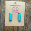 Kingman Turquoise Bar Stud Post Genuine Earring2