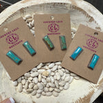 Kingman Turquoise Bar Stud Post Genuine Earring