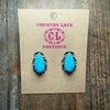 Kingman Turquoise with Fancy Detail Post Genuine Earring