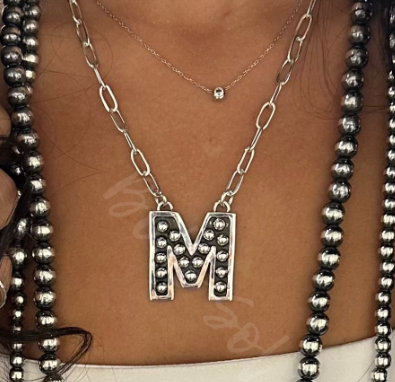 pre order Ball Letter Sterling Silver Necklace