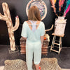 Light Sage Tie Waist Romper Jumpsuit