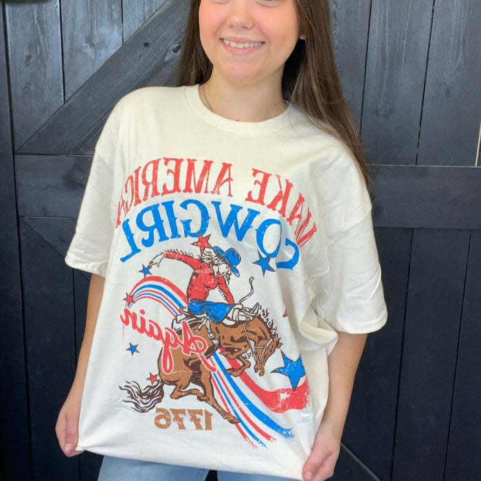 MAKE AMERICA COWGIRL VINTAGE TEE