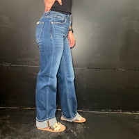 Medium Wash High-Rise Straight Risen Jeans1