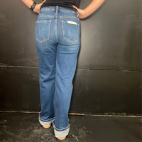 Medium Wash High-Rise Straight Risen Jeans9