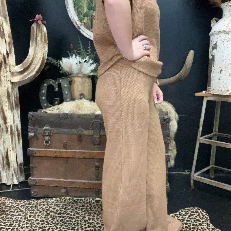 Mocha Tan Waffle Soft Pants44