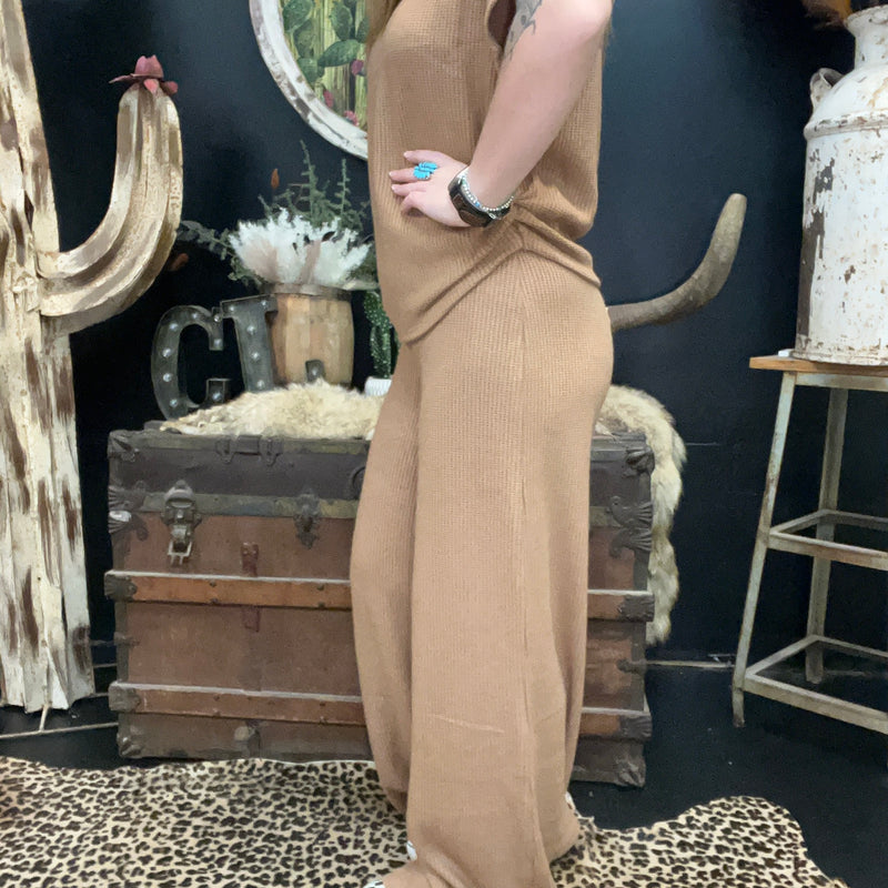 Mocha Tan Waffle Soft Pants66