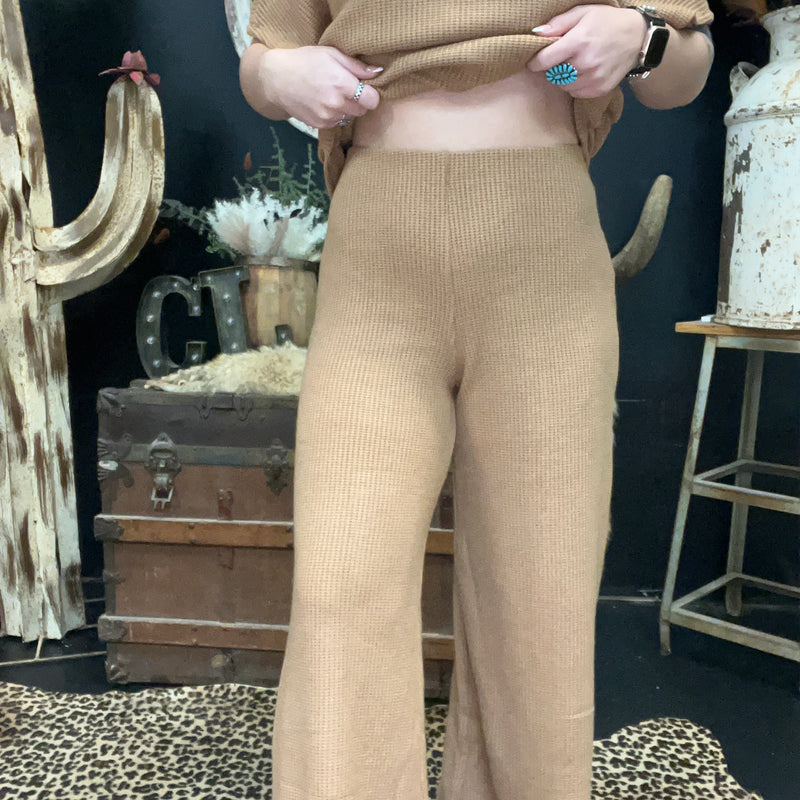 Mocha Tan Waffle Soft Pants9