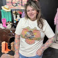 Neon Western Long sleeve Mesh Top 1
