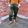 Olive Cargo Satin Joggers | X-Small5