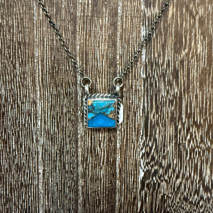 Orange Krush Braided Square Genuine Necklace