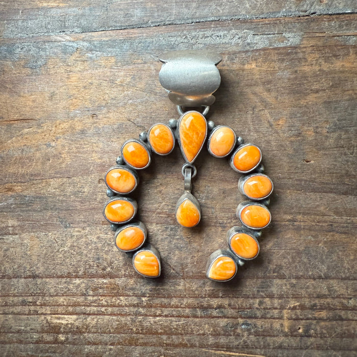 Orange Spiny Naja Genuine Necklace Pendant