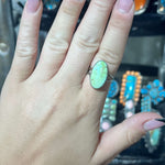 Oval Light Green Turquoise Genuine Ring size 85