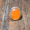 Oval Orange Spiny Genuine Ring Adjustable