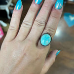 Oval with Rope Detail Turquoise Genuine Ring2