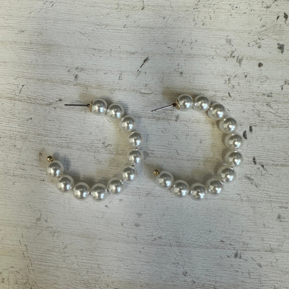 Pearl hoop earrings