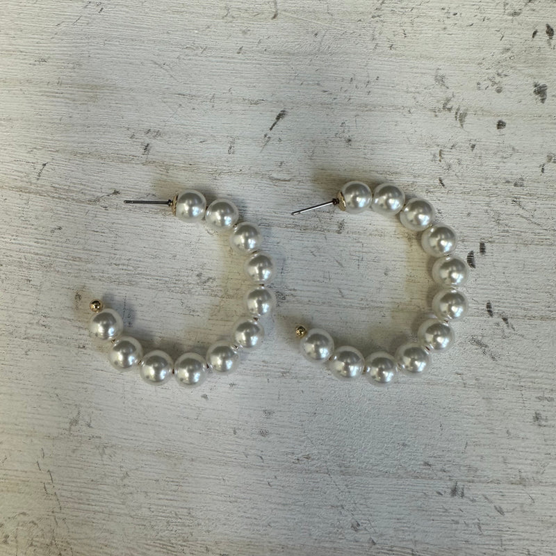 Pearl hoop earrings