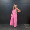Pink Sleeveless Romper Jumpsuit w/ Pcokets78