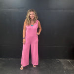 Pink Sleeveless Romper Jumpsuit w/ Pcokets88