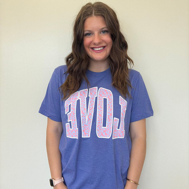 Purple Animal Print Love T-shirt / Large1