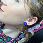 Purple Gold Post Stud Fashion Earring.