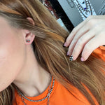 Red Coral Patina Stud Post Genuine Earring