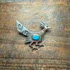 Road Runner with Turquoise Hat Genuine Pin/Broach or Pendant