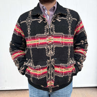 Rock & Roll Black Aztec Jacquard Bomber Jacket