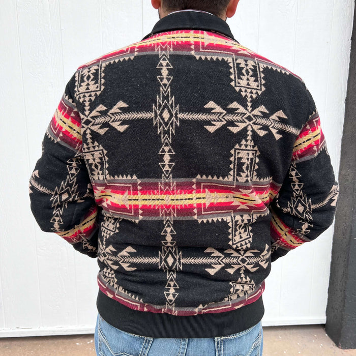 Rock & Roll Black Aztec Jacquard Bomber Jacket 1