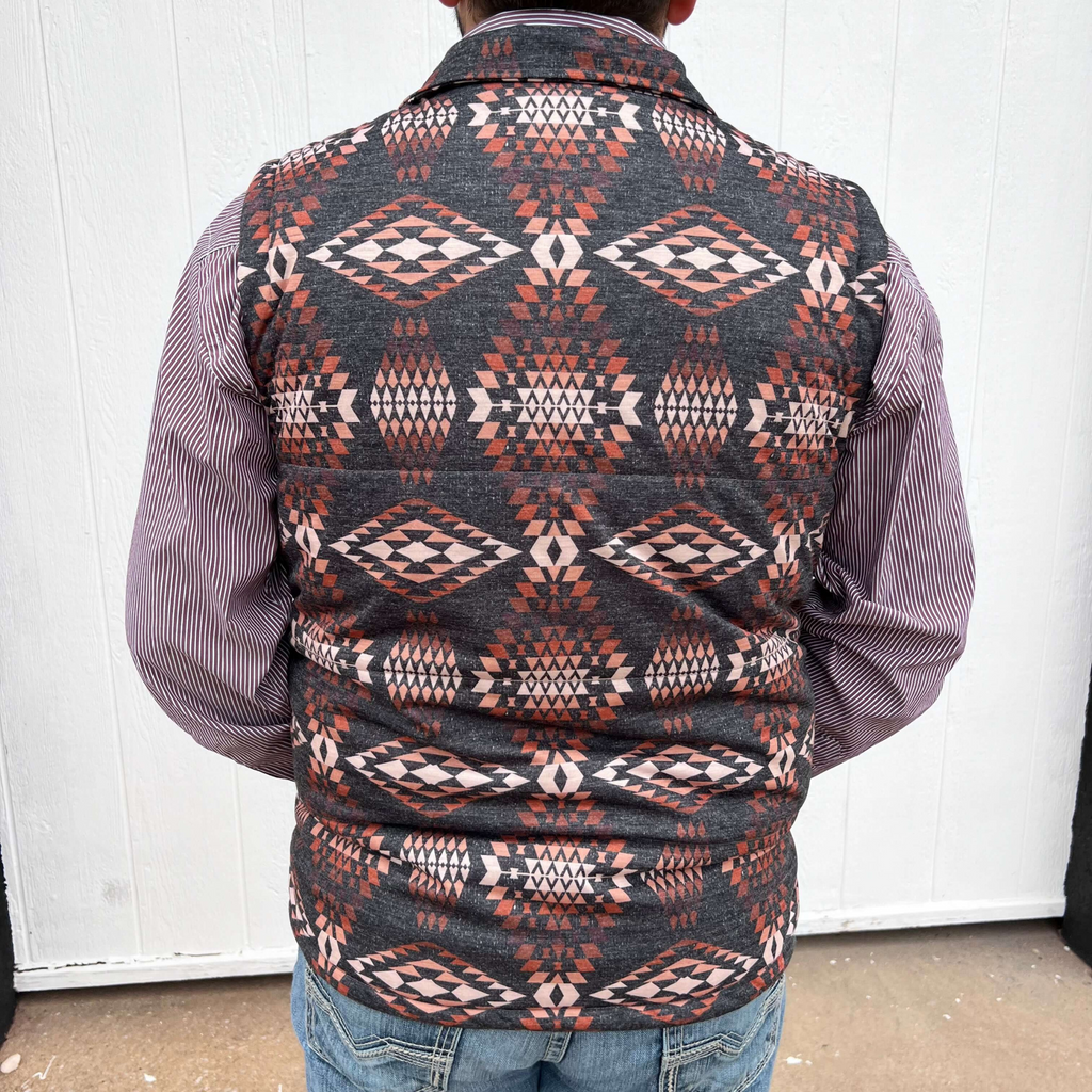 Rock_Roll_Men_s_Brown_Melange_Printed_Puffer_Vest