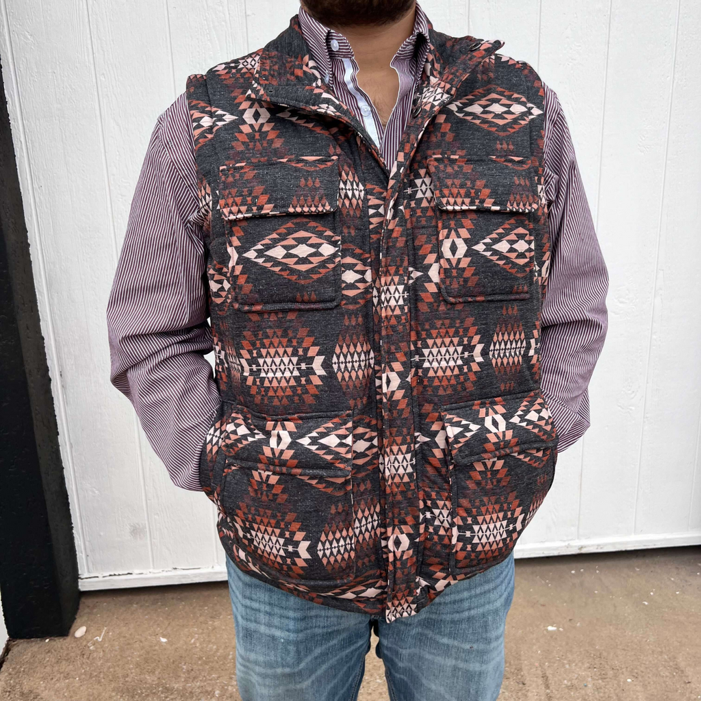 Rock_Roll_Men_s_Brown_Melange_Printed_Puffer_Vest_1