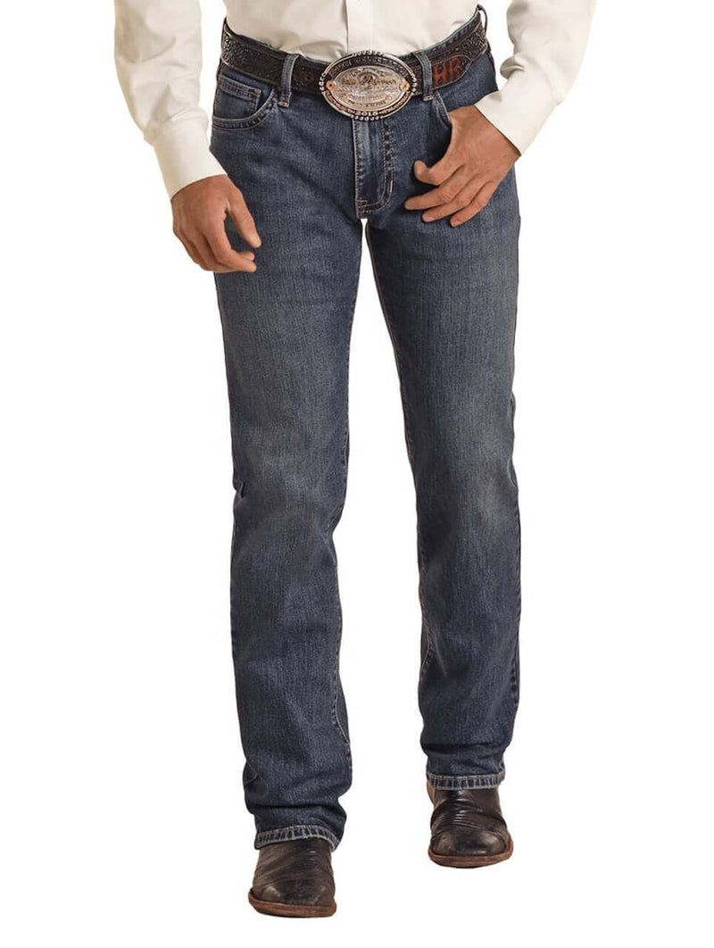 Rock & Roll Revolver VINTAGE 46' MEDIUM WASH SLIM STRAIGHT JEANS 4