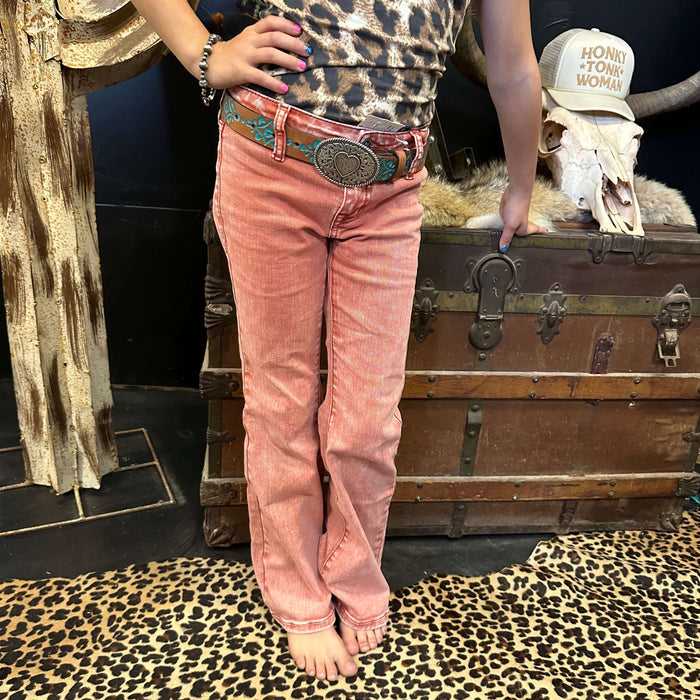 Rock & Roll Rust Girls Bargain Button Flare Jeans