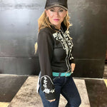 Rodeo Quincy Veronica Black Button up Long Sleeve Top 6