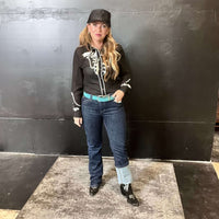 Rodeo Quincy Veronica Black Button up Long Sleeve Top 7