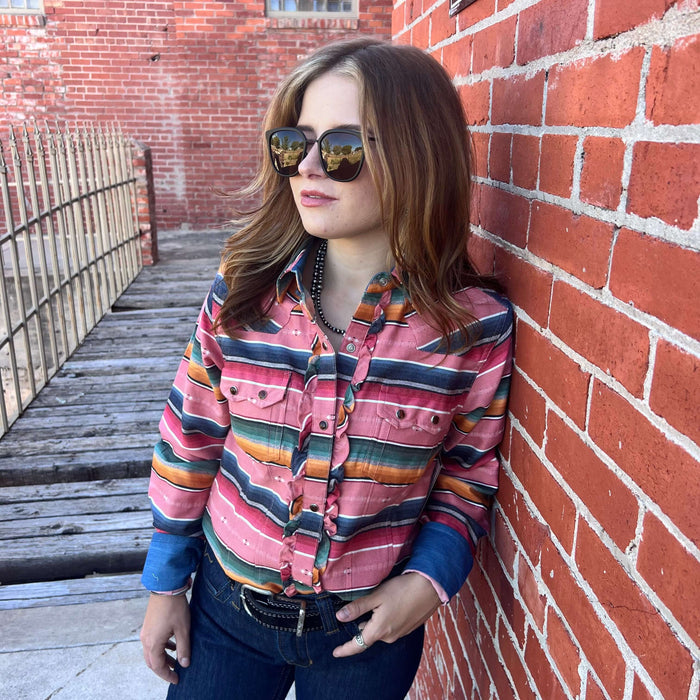 Rose Pink Serape Button Down Tasha Polizzi 1