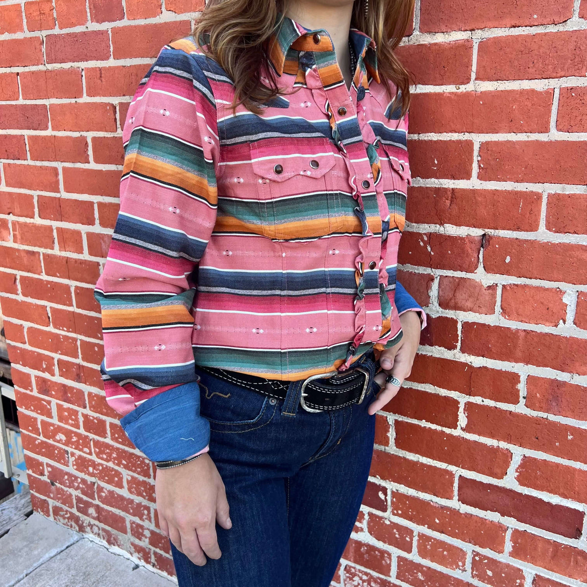 Rose Pink Serape Button Down Tasha Polizzi 6