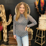 Round The Track Black Checkered Mesh Long sleeve Top1