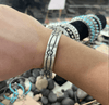 Stamped Thick Bangle Sterling Silver Bracelet