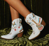 MELODY LEATHER BOOTIE - WHITE/WHITE Dingo Boot (DS)