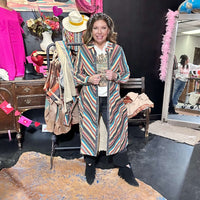 Serape and Animal Print Button Down Duster 7