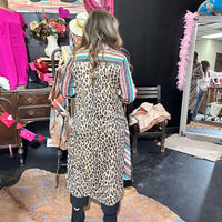 Serape and Animal Print Button Down Duster 8