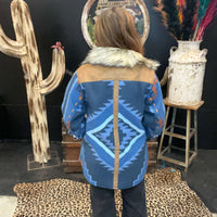 Short Leah Coat Navy Fur Tasha Polizzi Jacket2