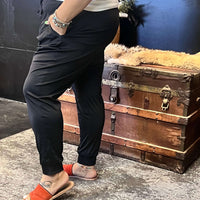Silky Mono B Plus Size Black Joggers2